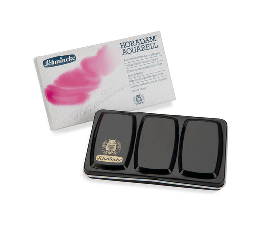 SCHMINCKE HORADAM® Aquarell Metallkasten mit Pinsel| 12 x 1/2 Näpfchen