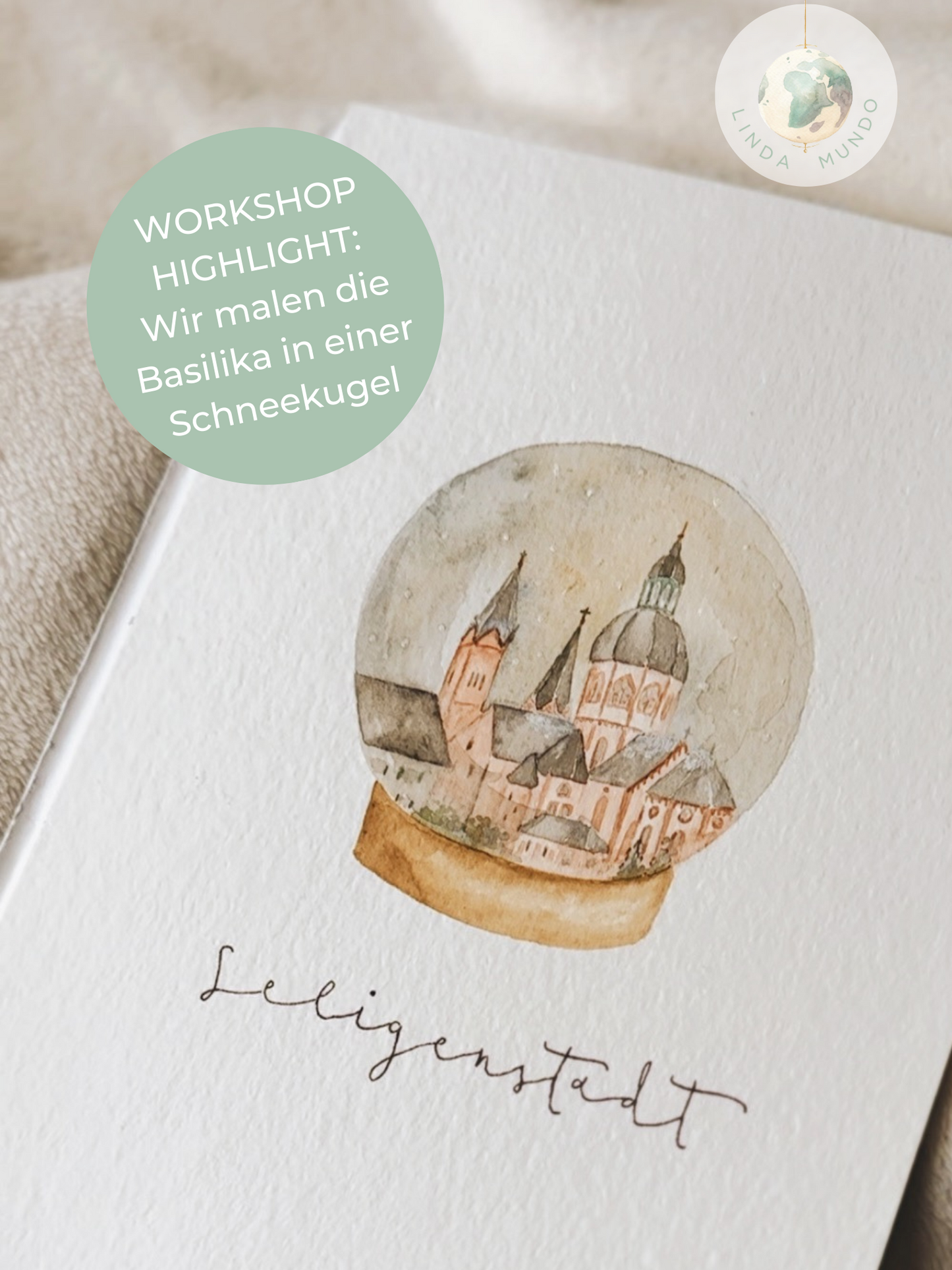 Aquarell Malkurs Weihnachten und Basilika Motiv - Seligenstadt