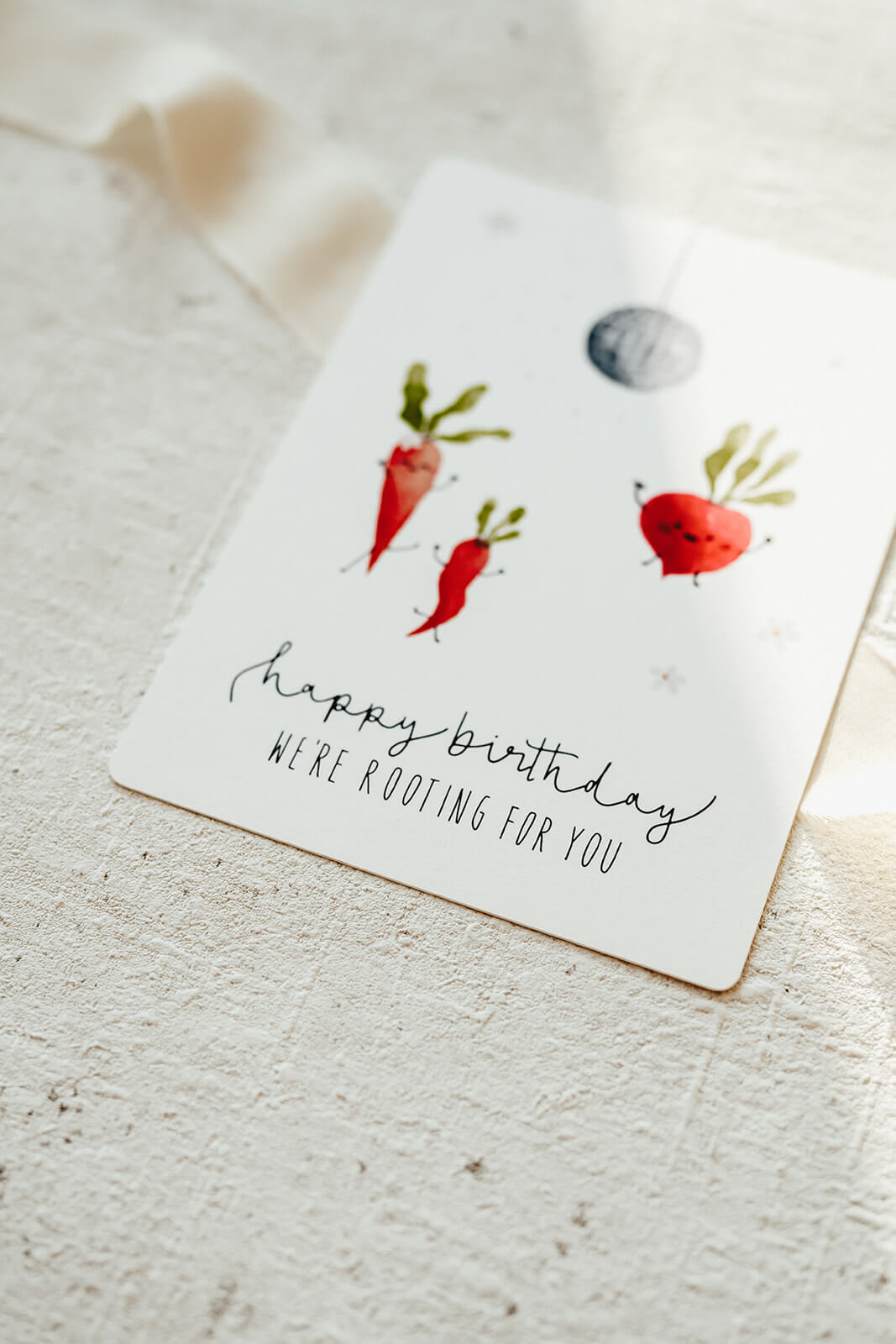 Postkarte Geburtstag Partygemüse Englisch