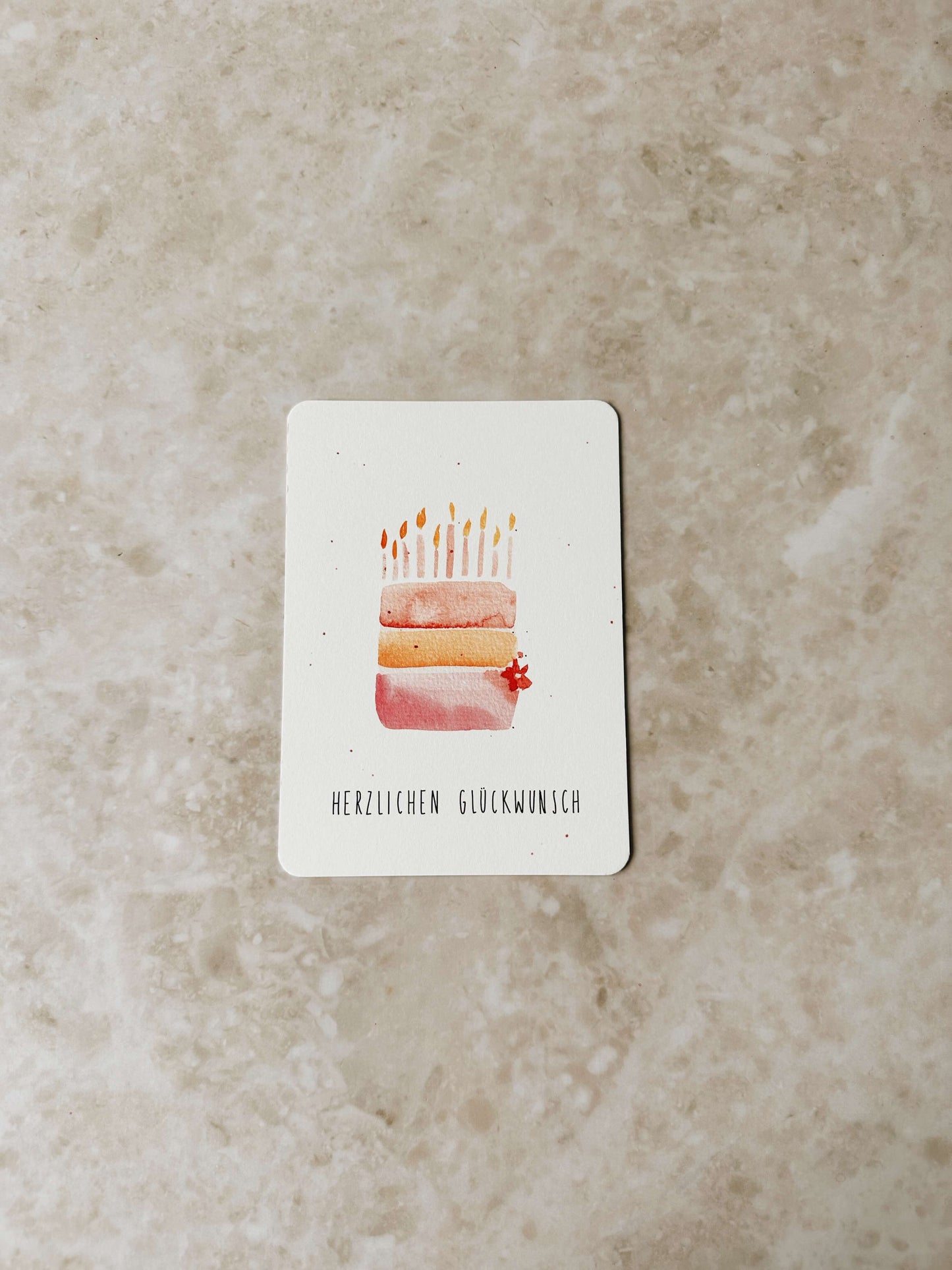 Geburtstagskarte aquarell Torte Pink