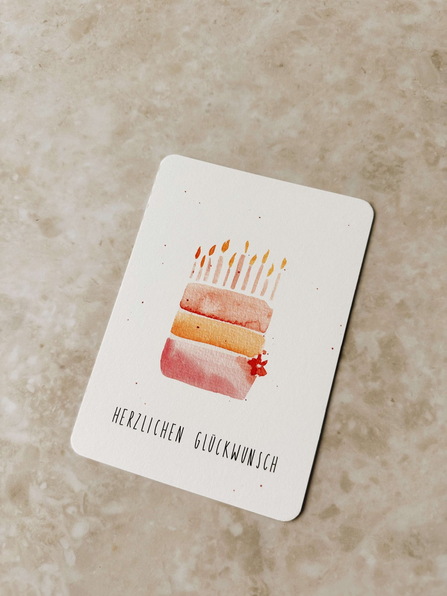 Geburtstagskarte aquarell Torte Pink