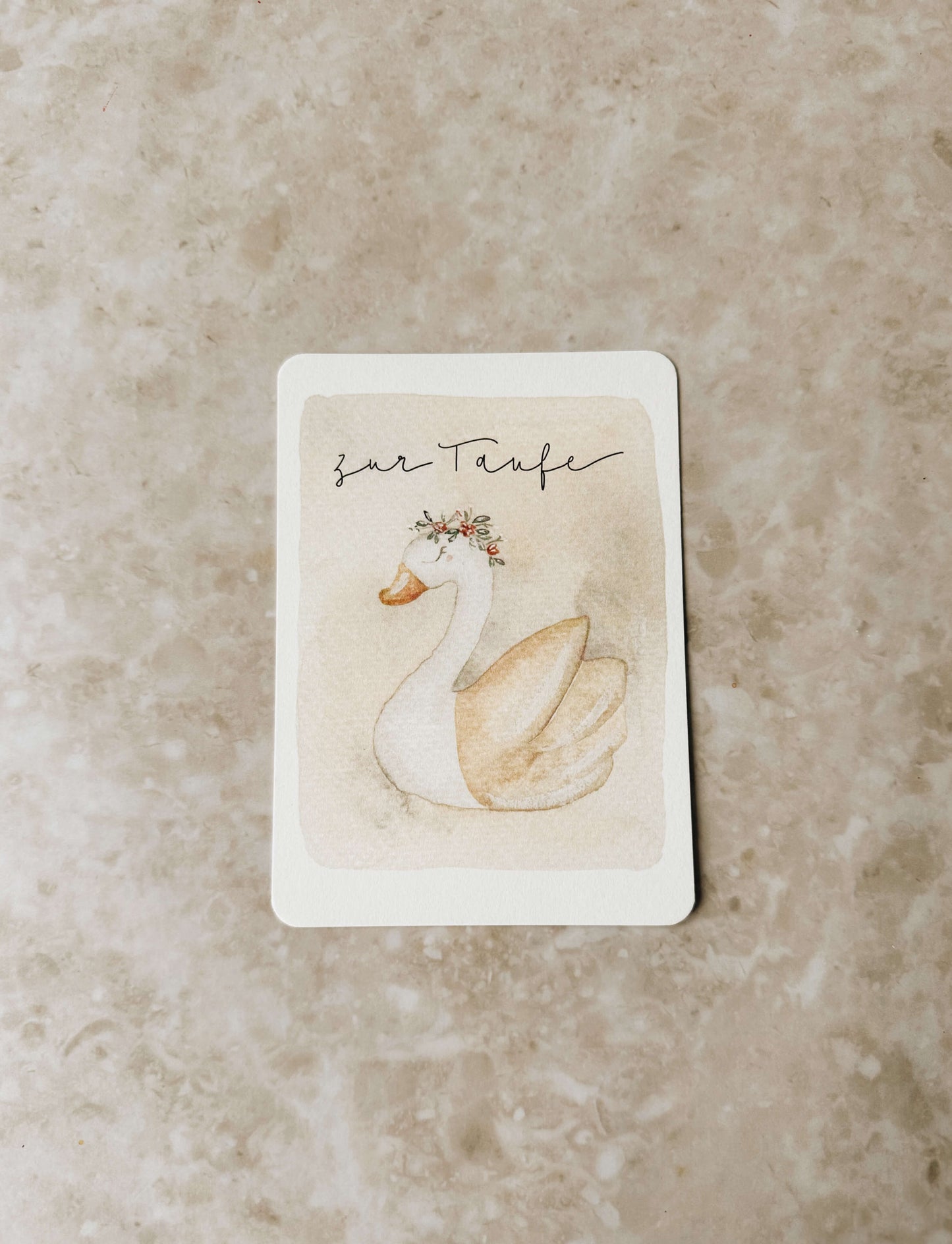 Postkarte Taufe Schwan