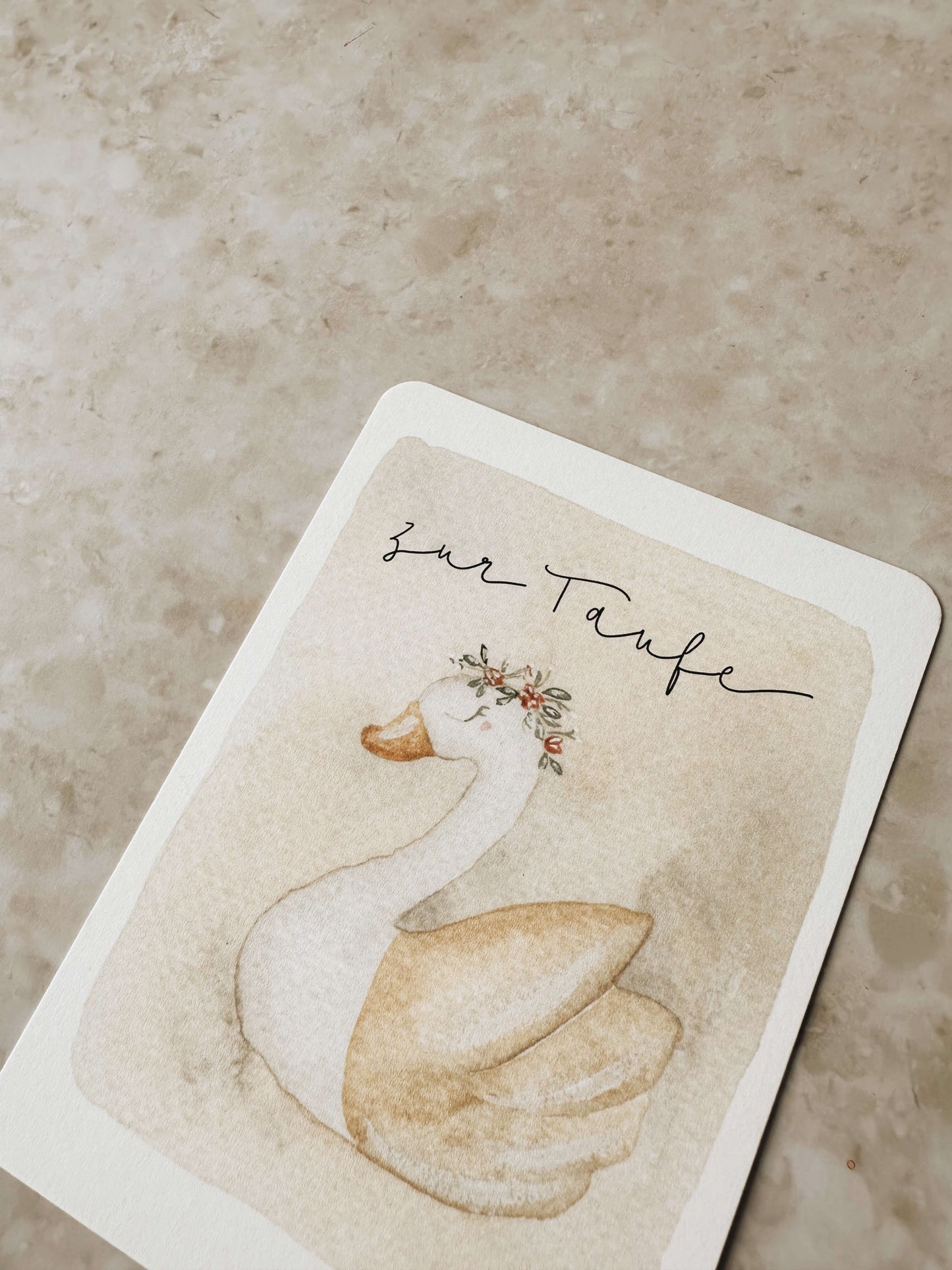 Postkarte Taufe Schwan