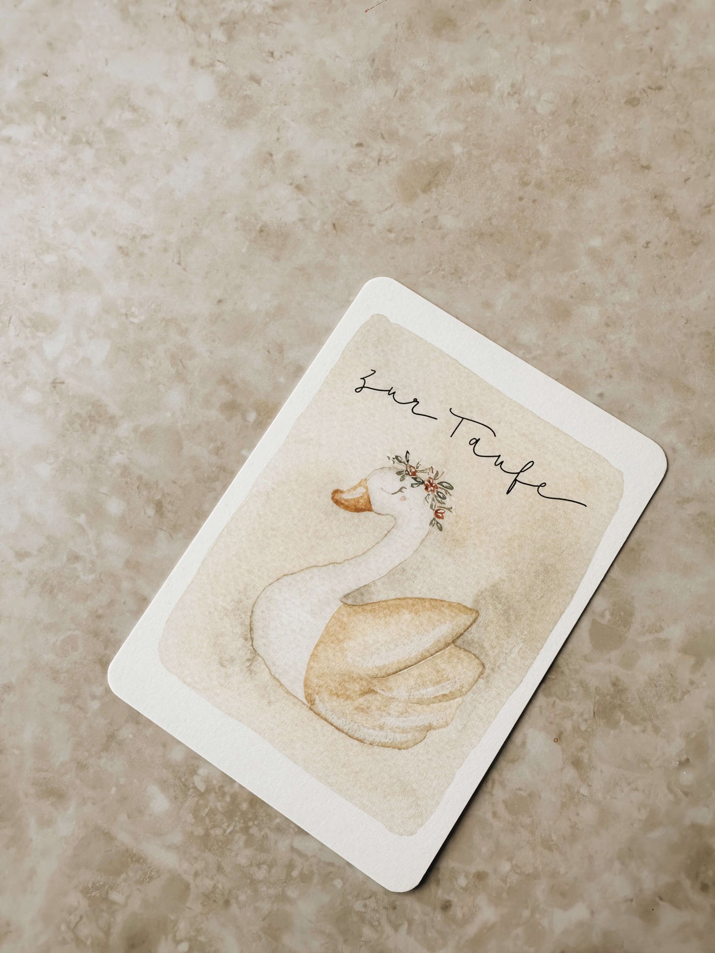 Postkarte Taufe Schwan
