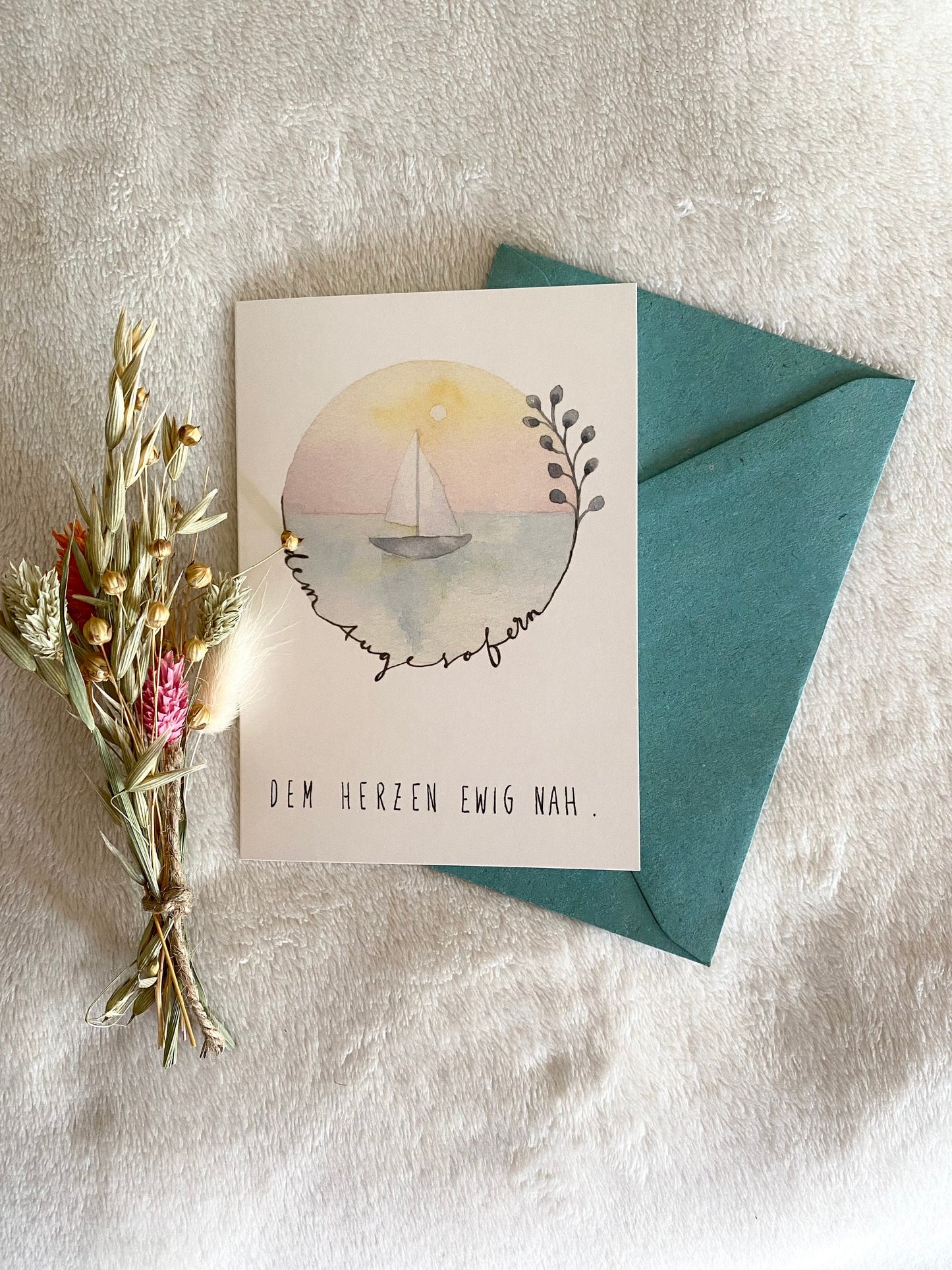 Klappkarte Trauer Segelboot