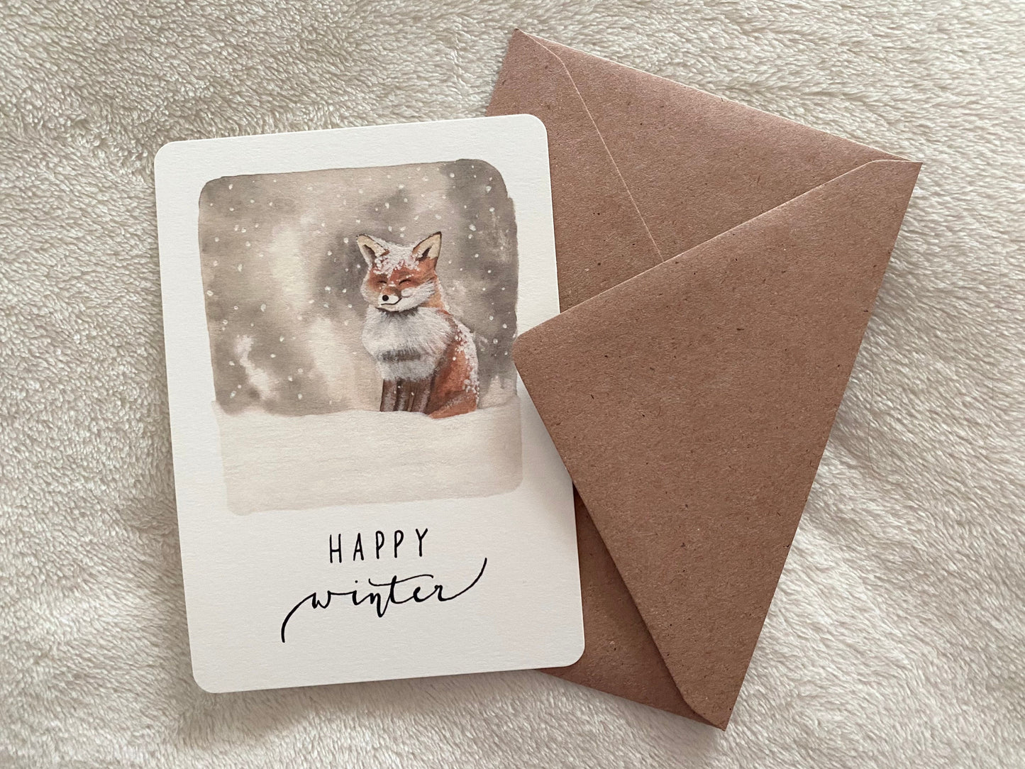 Weihnachtskarte Winterfuchs