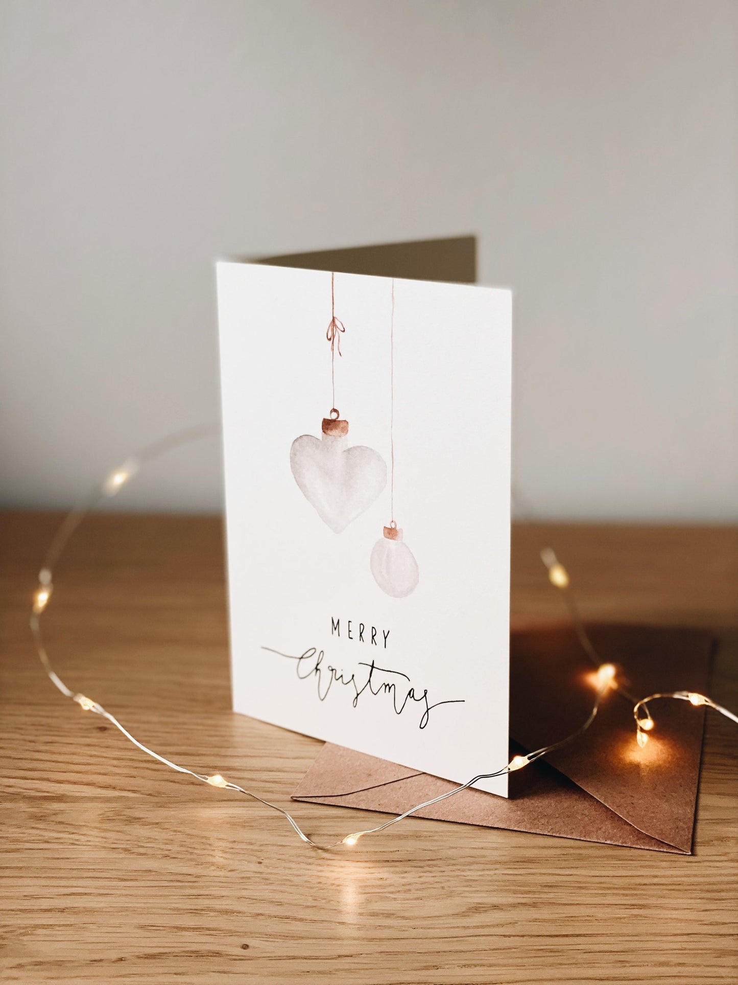 Weihnachtskarte Weihnachtskugeln Herz