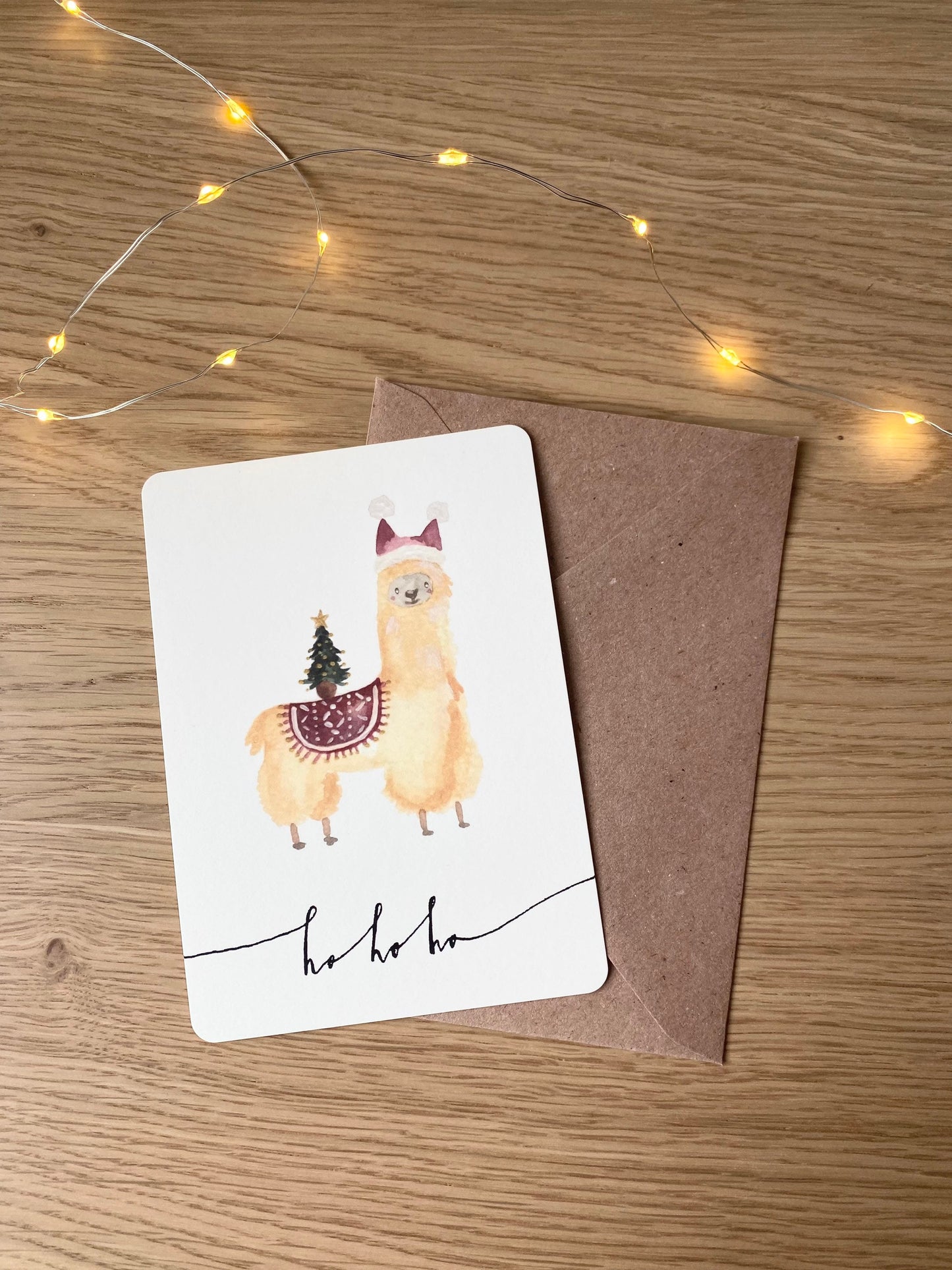 Weihnachtskarte Alpaka