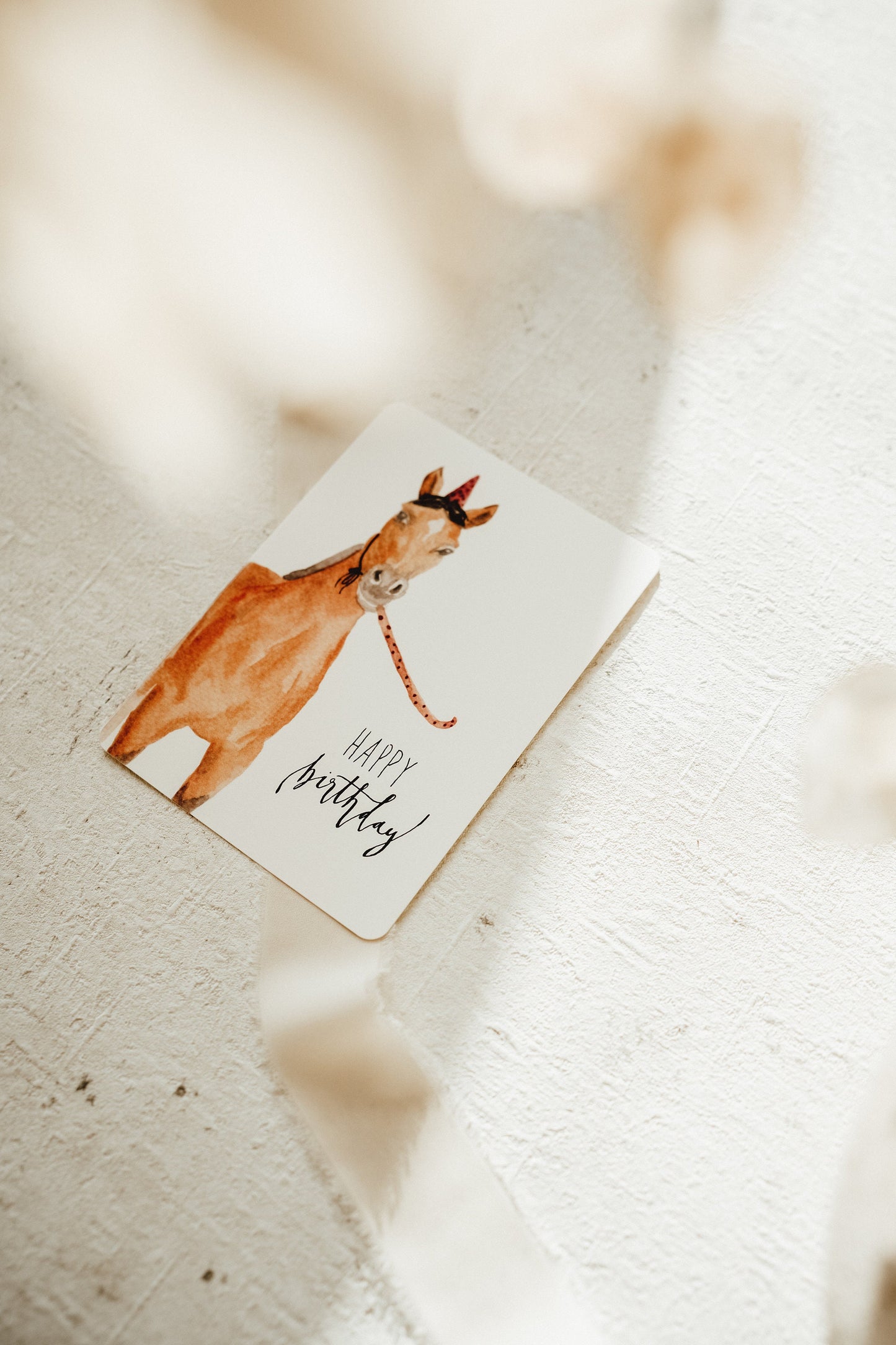 Postkarte Geburtstag Party Pferd Iris