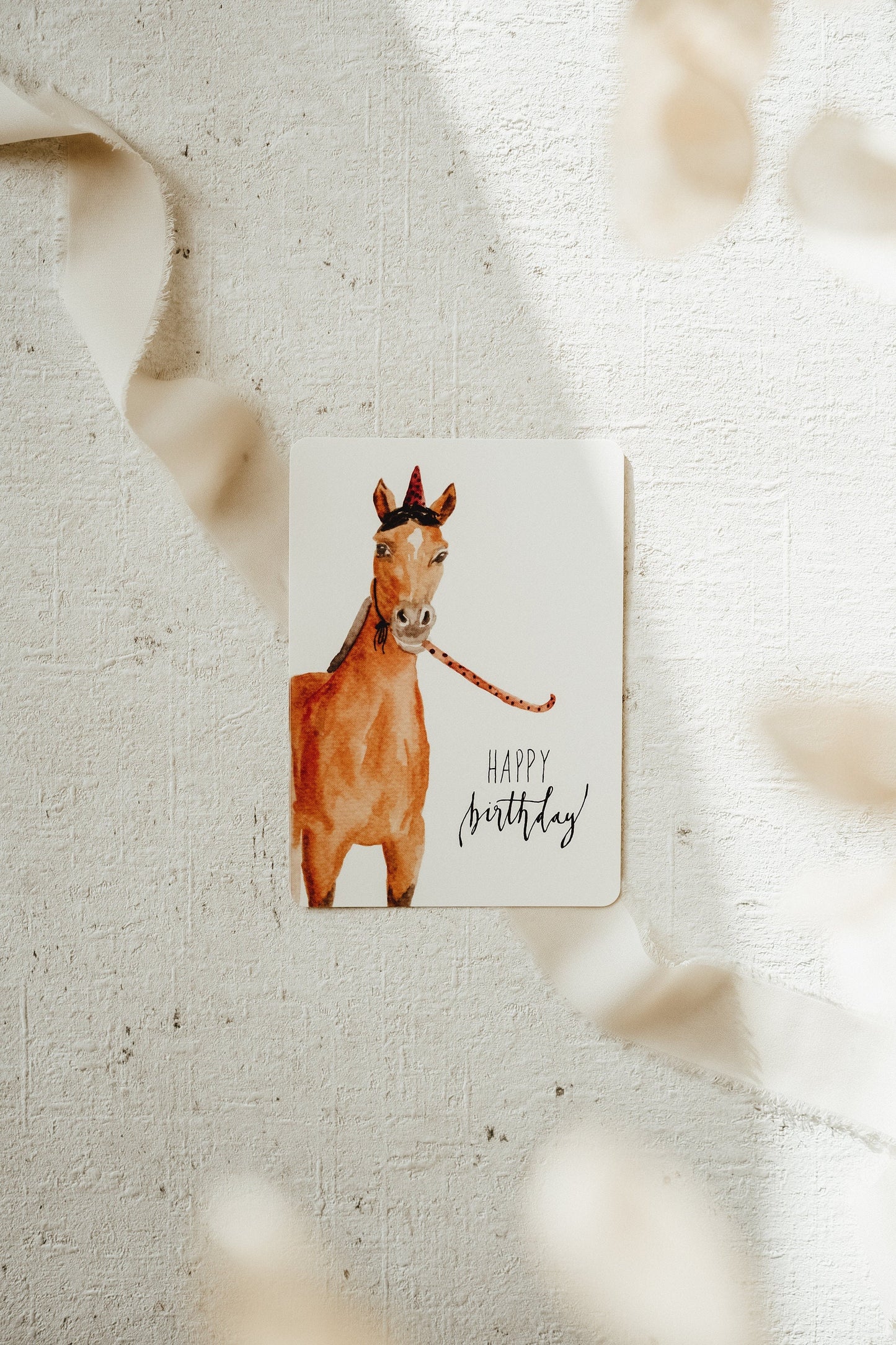 Postkarte Geburtstag Party Pferd Iris
