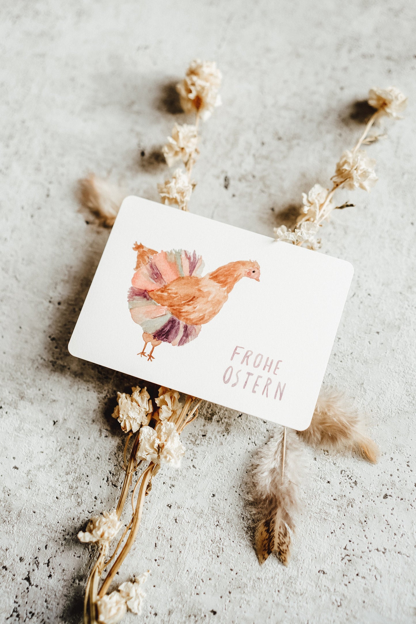 Postkarte Ostern Huhn mit Tütü