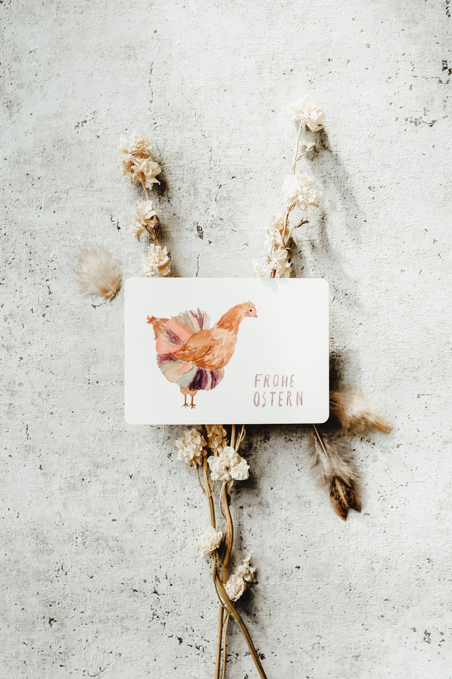 Postkarte Ostern Huhn mit Tütü
