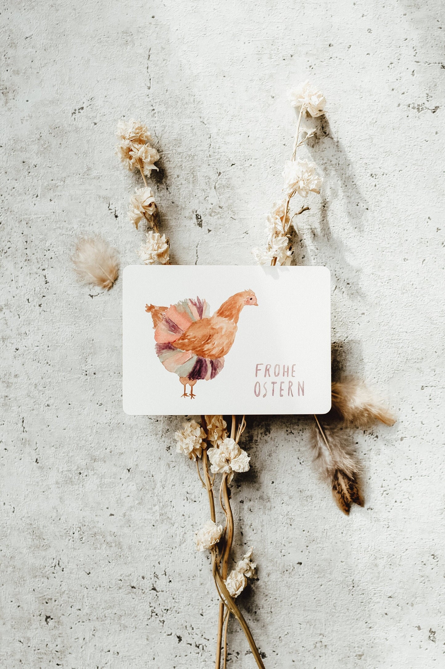 Postkarte Ostern Huhn mit Tütü