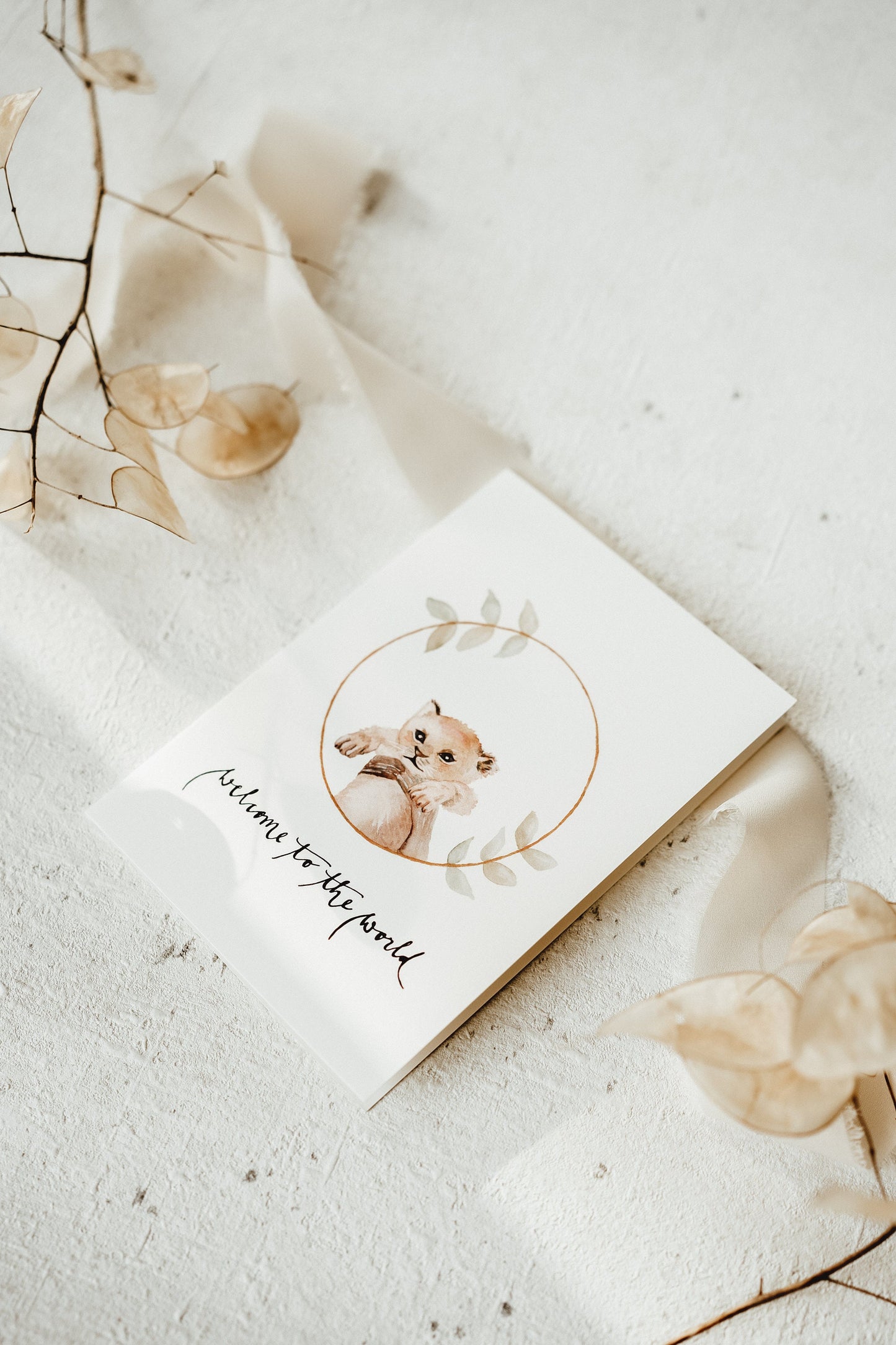 Klappkarte Geburt Löwe