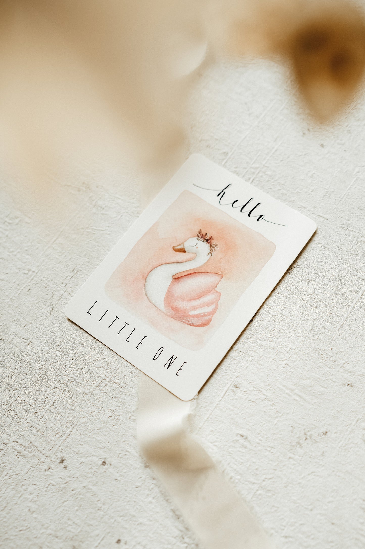 Postkarte Geburt Schwan