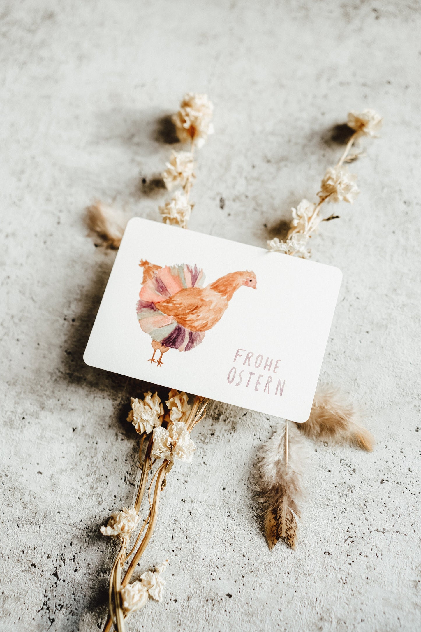 Postkarte Ostern Huhn mit Tütü