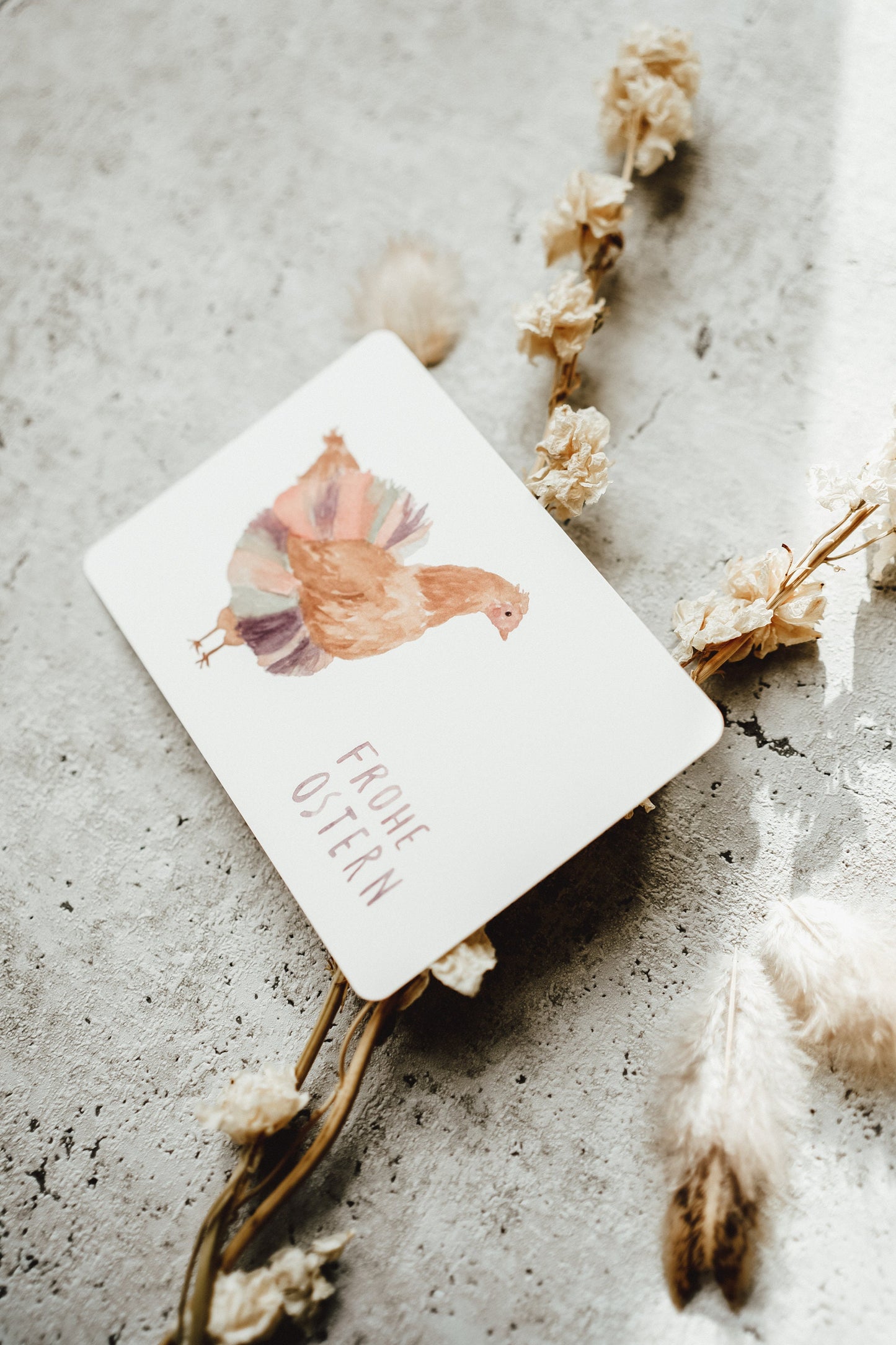Postkarte Ostern Huhn mit Tütü