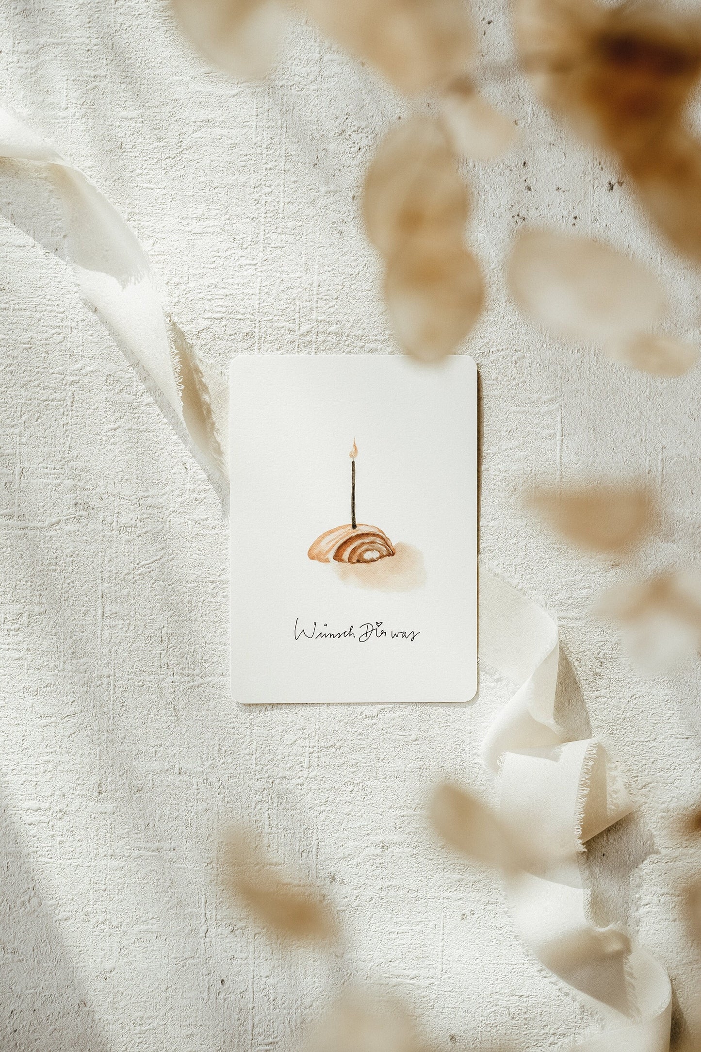 Postkarte Geburtstag Zimtschnecke