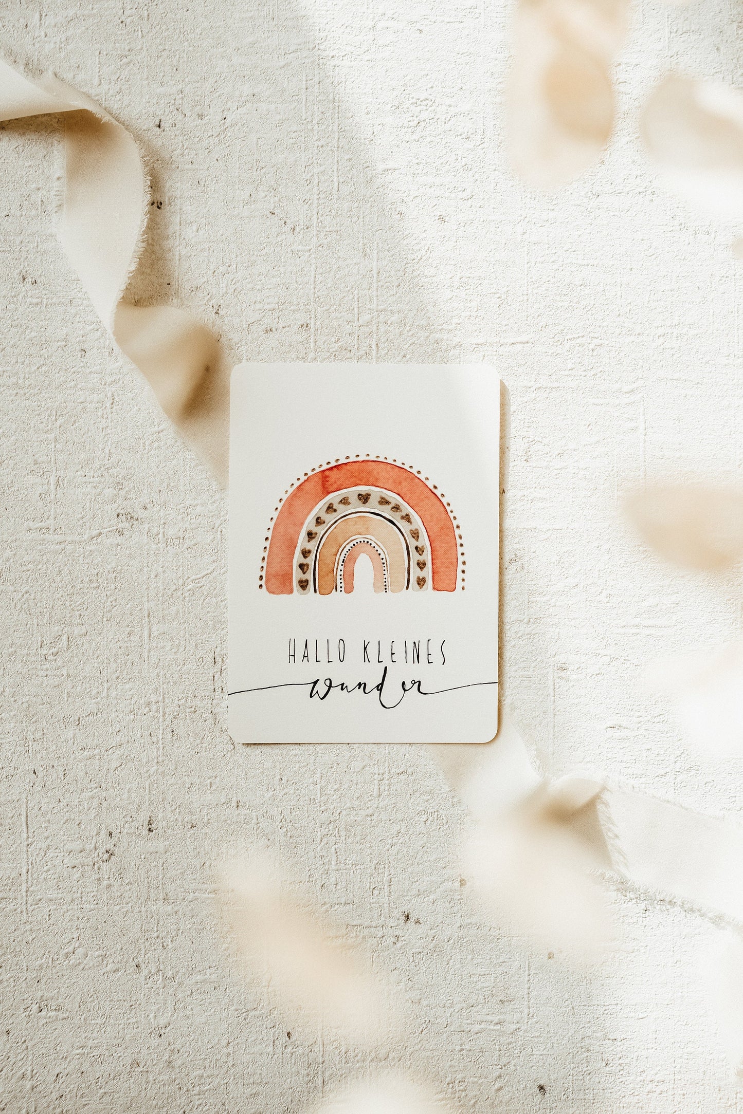 Postkarte Geburt Regenbogen