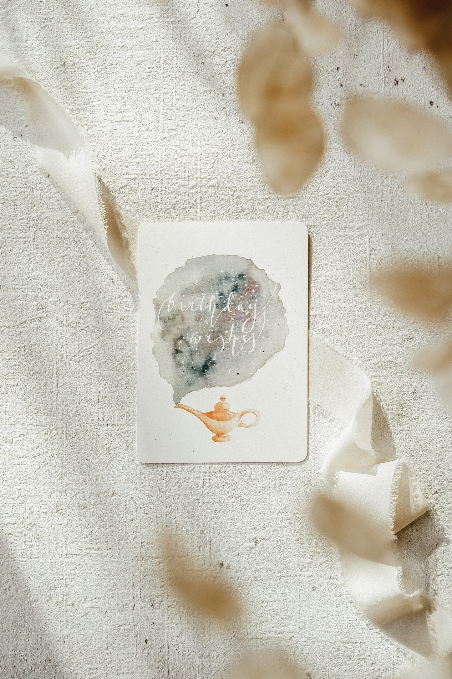 Postkarte Geburtstag Wunderlampe