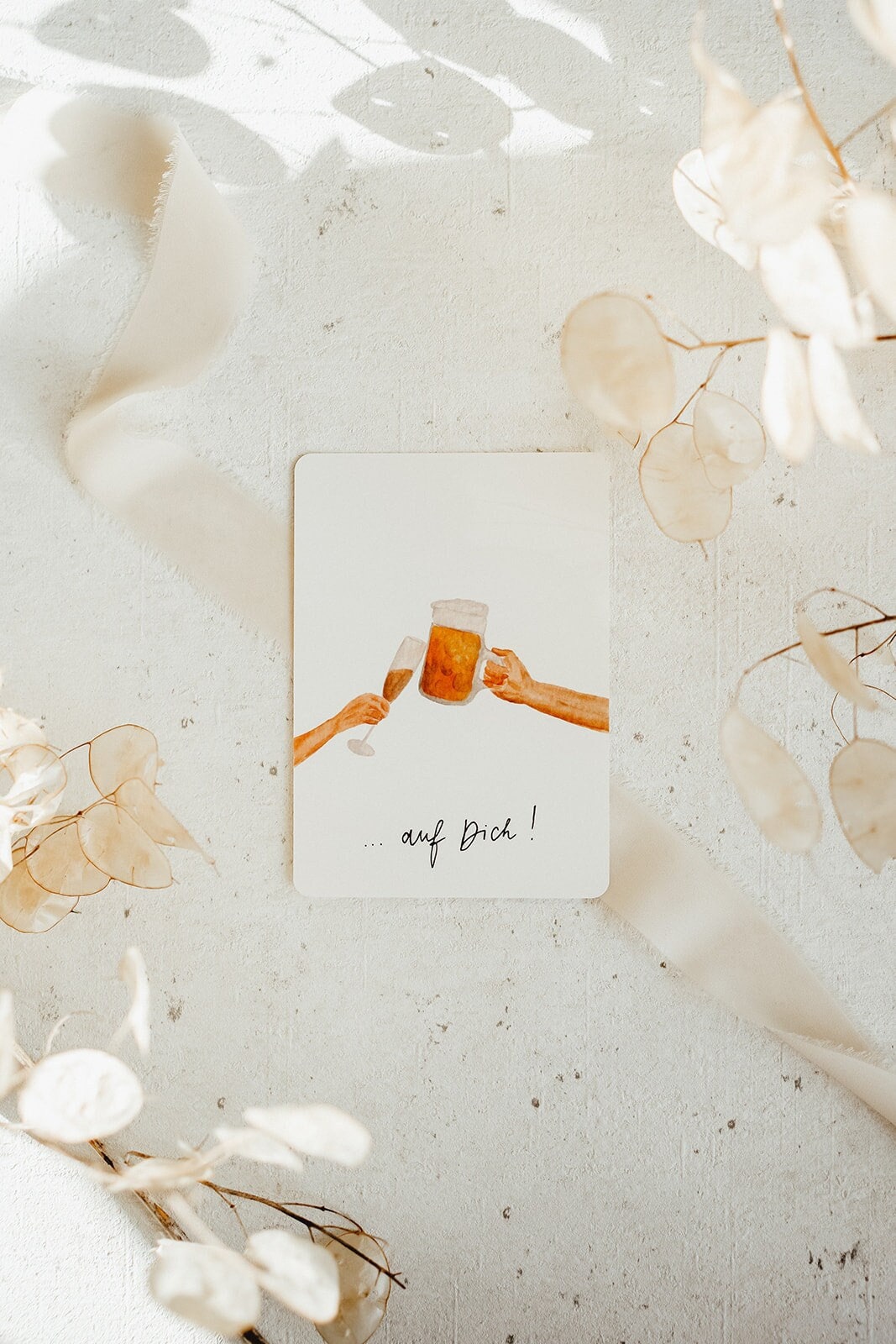 Postkarte Auf Dich Sekt und Bier