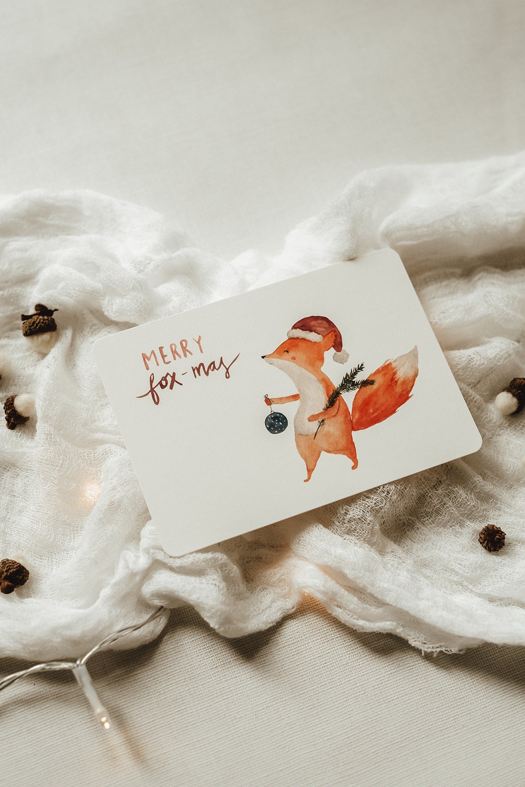 Weihnachtskarte Fuchs Merry foX-mas