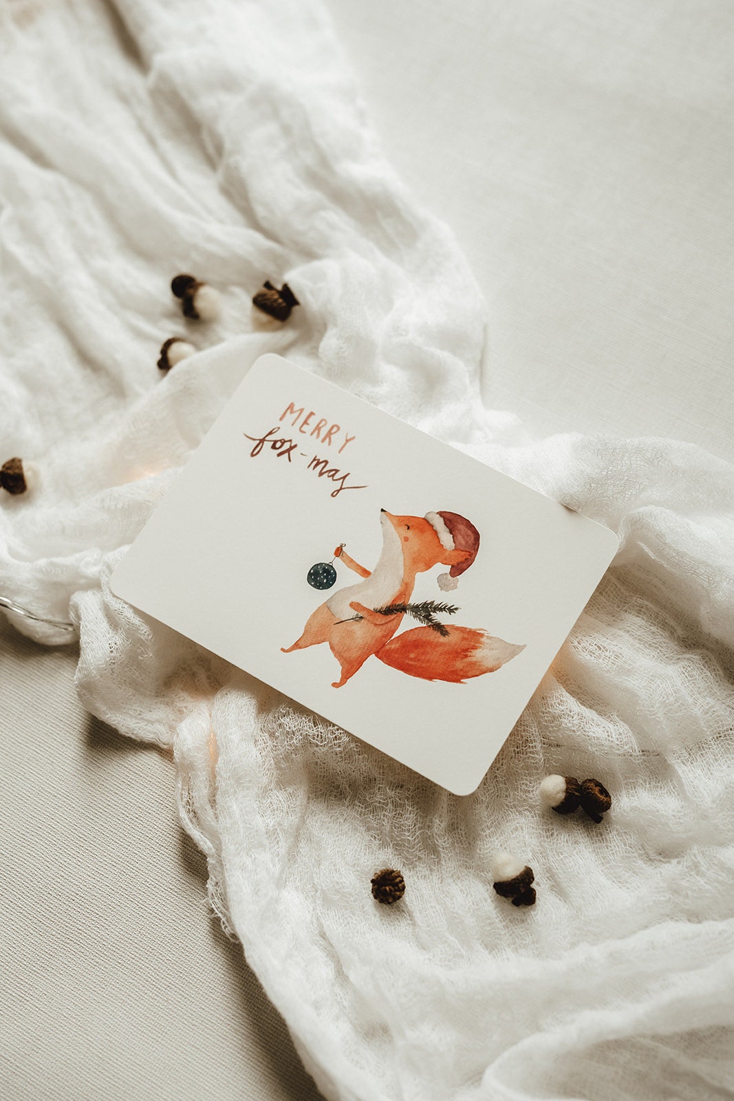 Weihnachtskarte Fuchs Merry foX-mas