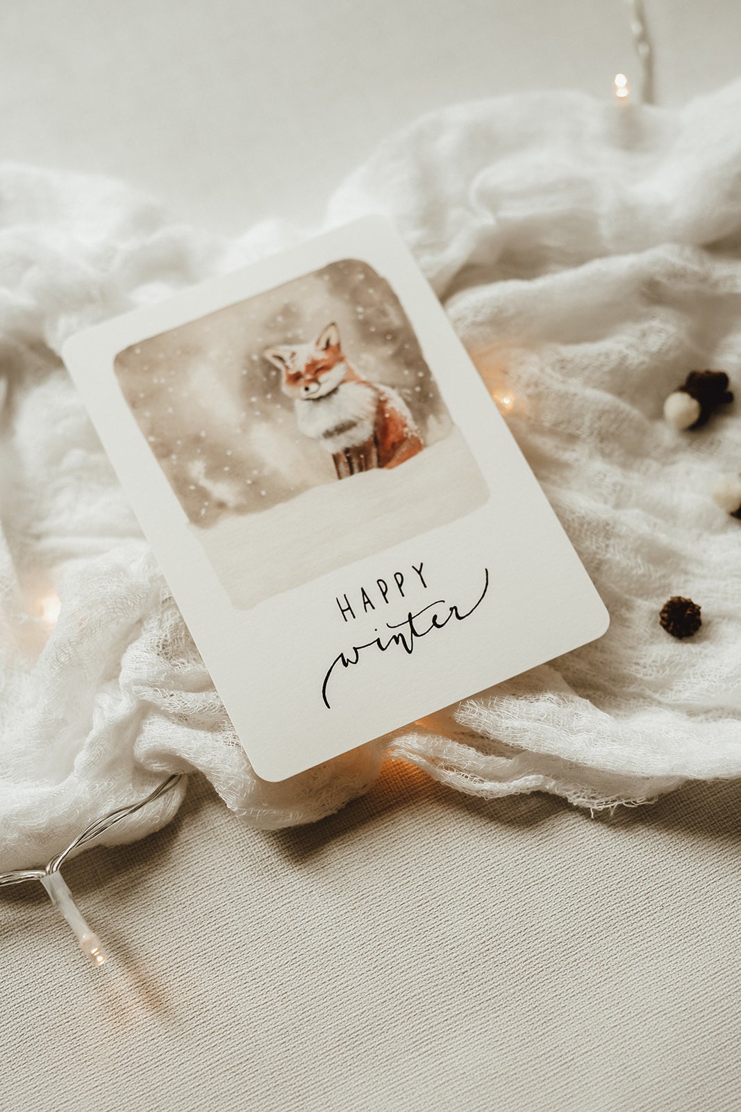 Weihnachtskarte Winterfuchs
