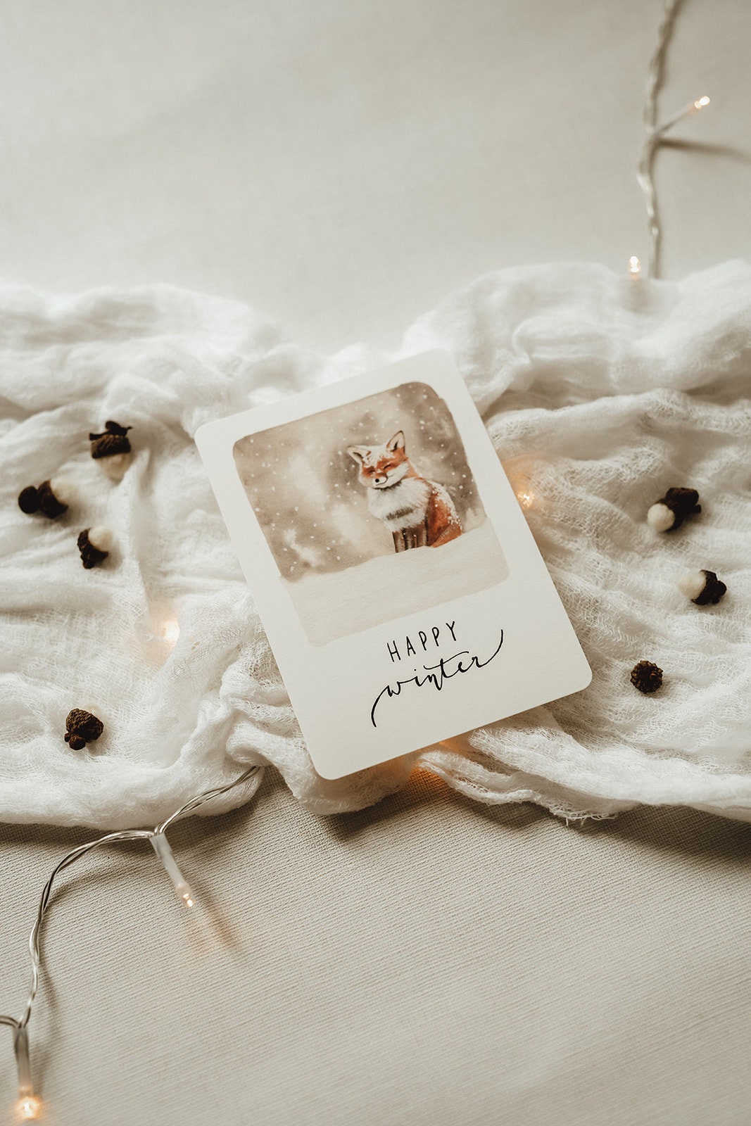 Weihnachtskarte Winterfuchs