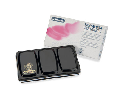SCHMINCKE HORADAM® Aquarell Metallkasten mit Pinsel| 12 x 1/2 Näpfchen