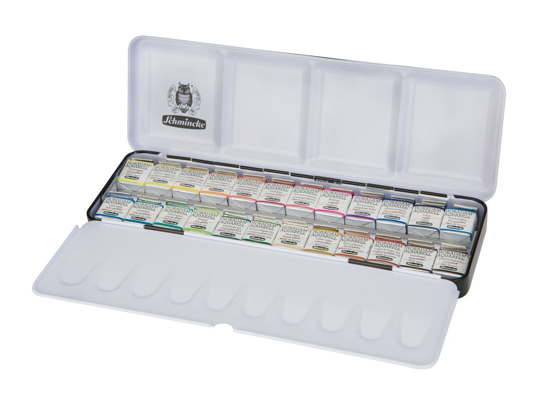 SCHMINCKE HORADAM® Aquarell Metallkasten | 24 x 1/2 Näpfchen