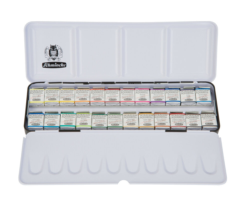 SCHMINCKE HORADAM® Aquarell Metallkasten | 24 x 1/2 Näpfchen