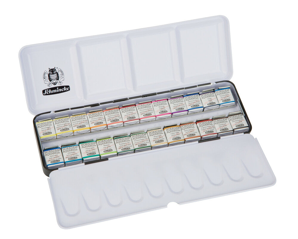 SCHMINCKE HORADAM® Aquarell Metallkasten | 24 x 1/2 Näpfchen