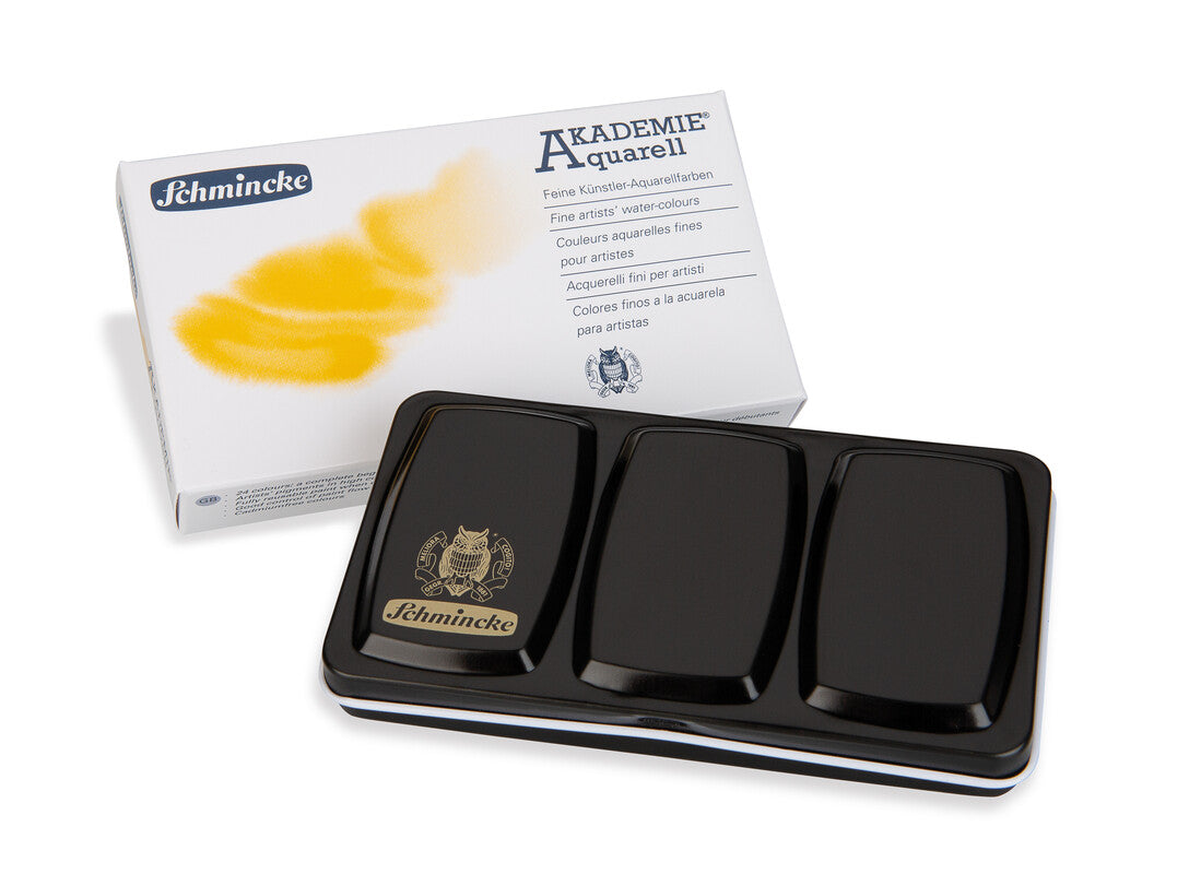 SCHMINCKE AKADEMIE® Aquarell | kleiner Metallkasten mit 12 x 1/2 Näpfchen