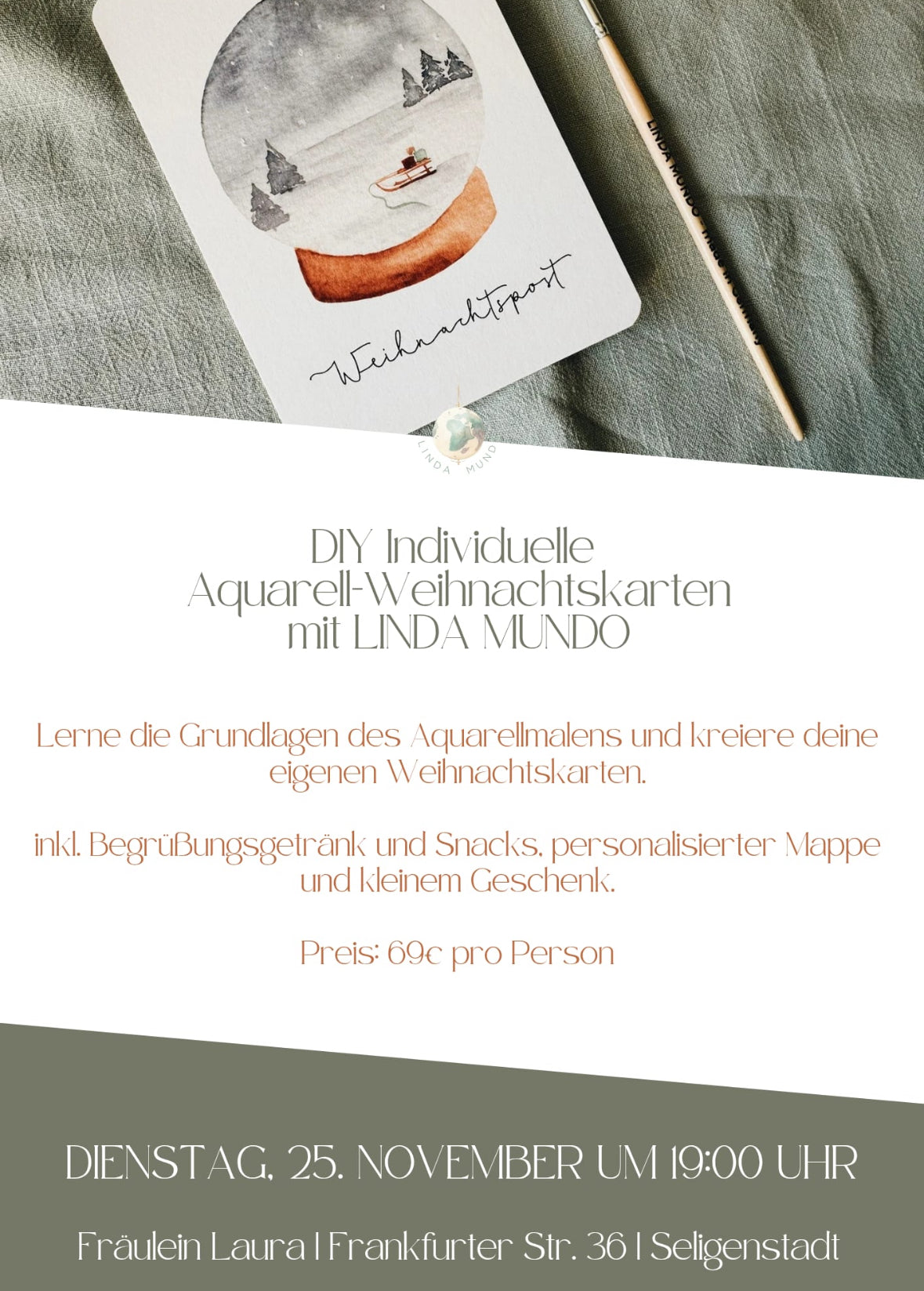 Watercolor Christmas Cards - Seligenstadt