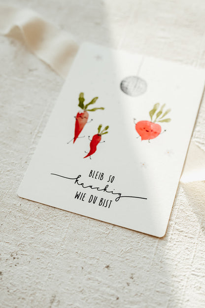 Postkarte Geburtstag Partygemüse Deutsch
