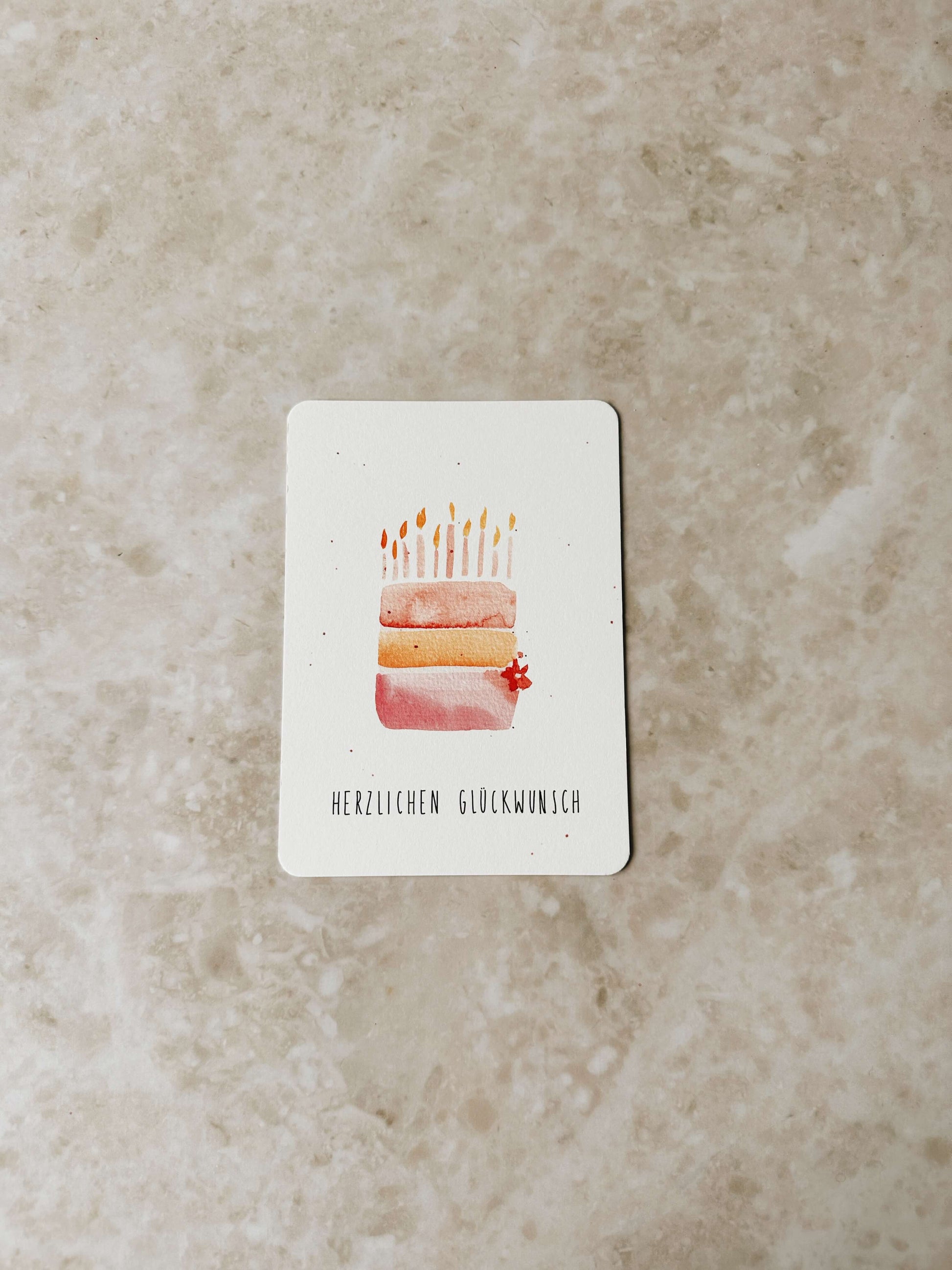 Geburtstagskarte aquarell Torte Pink