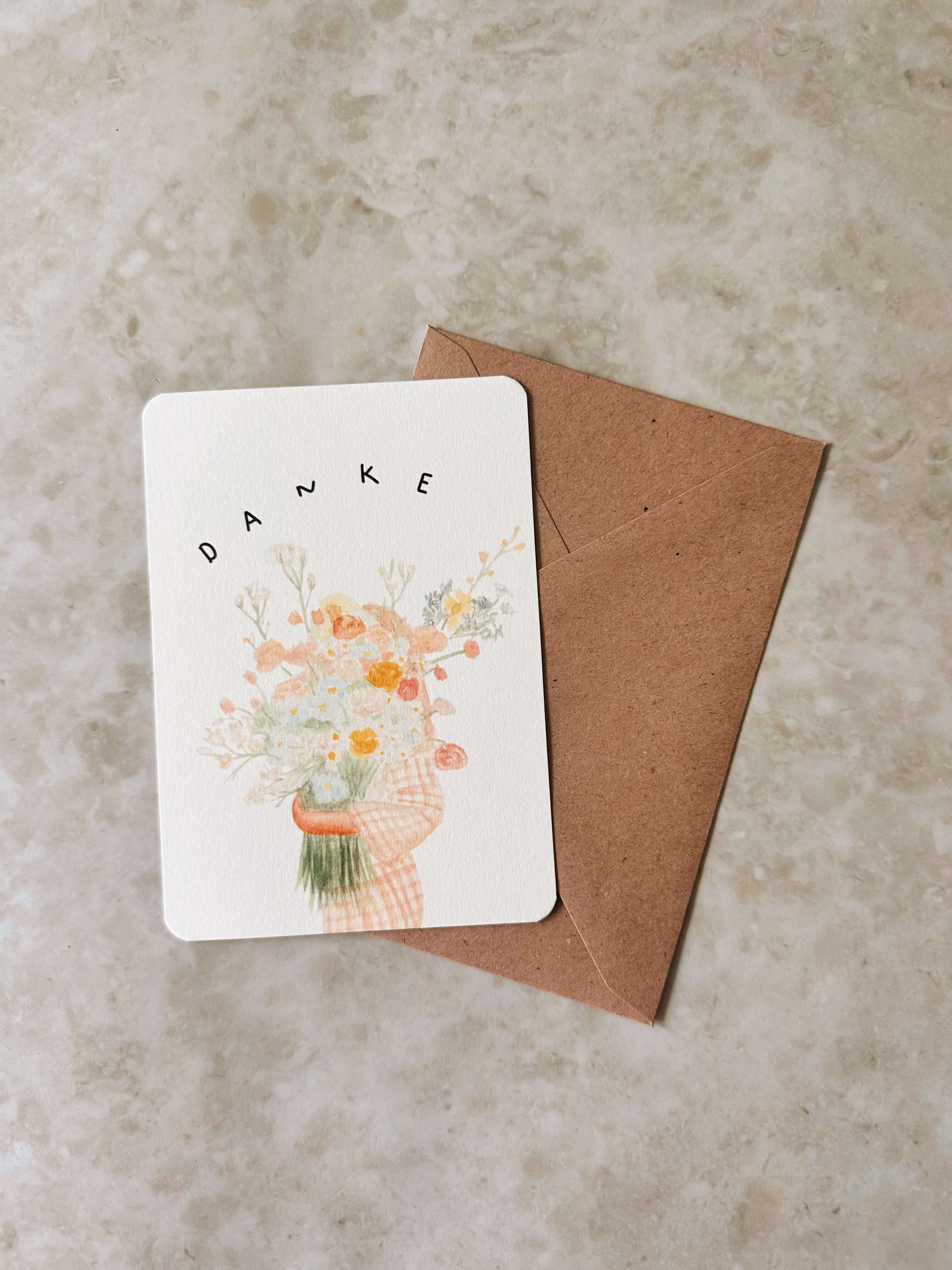 Karte blumen bunt danke