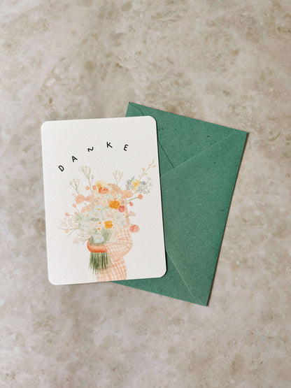 Karte blumen bunt danke