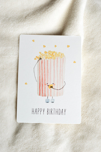 Geburtstagskarte Popcorn linda mundo