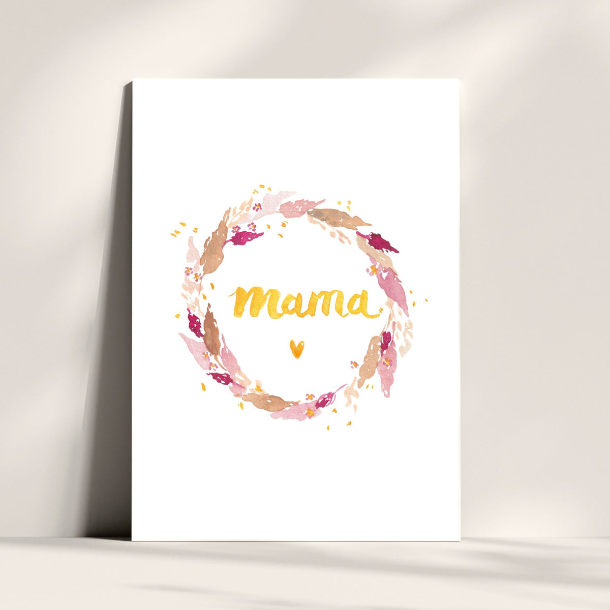 Trockenblumenkranz Mama Karte