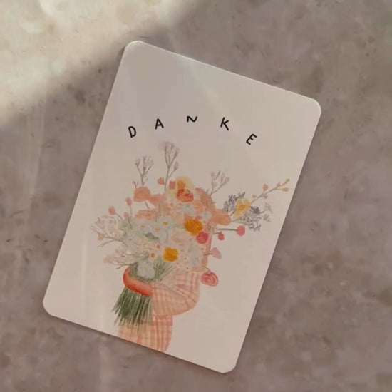 Karte blumen bunt danke