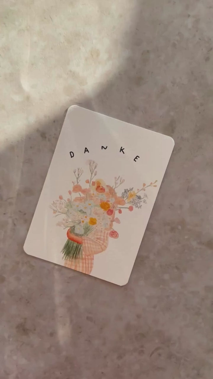 Karte blumen bunt danke