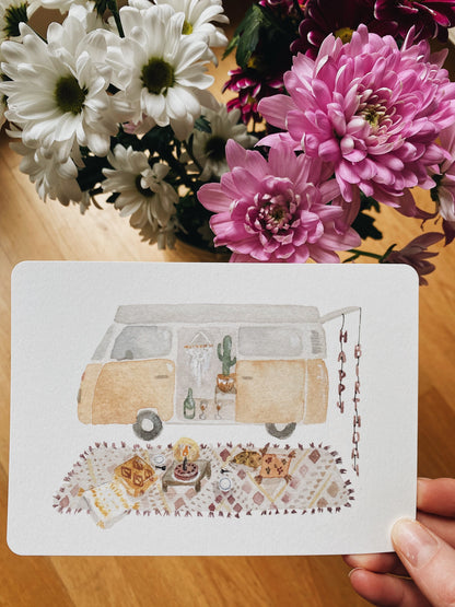 Postkarte Geburtstag Campervan