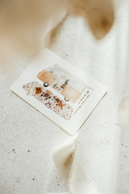 Postkarte Geburtstag Campervan