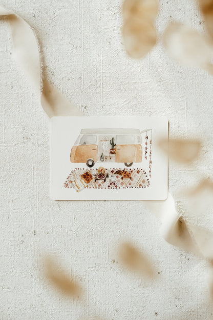 Postkarte Geburtstag Campervan