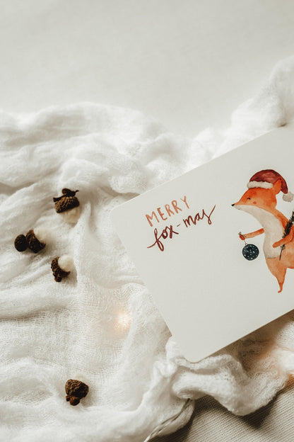 Weihnachtskarte Fuchs Merry foX-mas