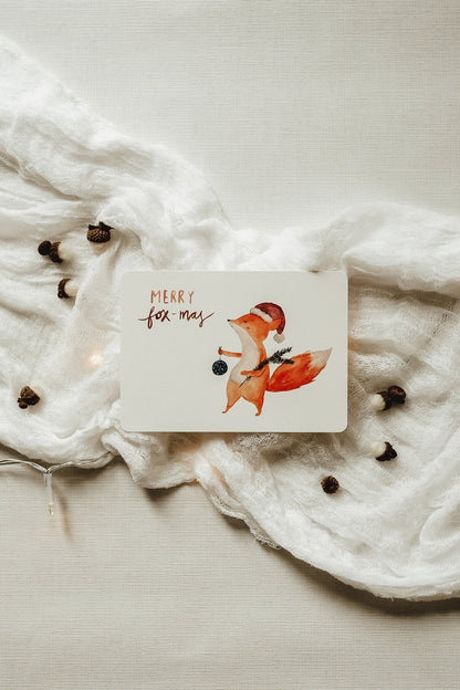 Weihnachtskarte Fuchs Merry foX-mas
