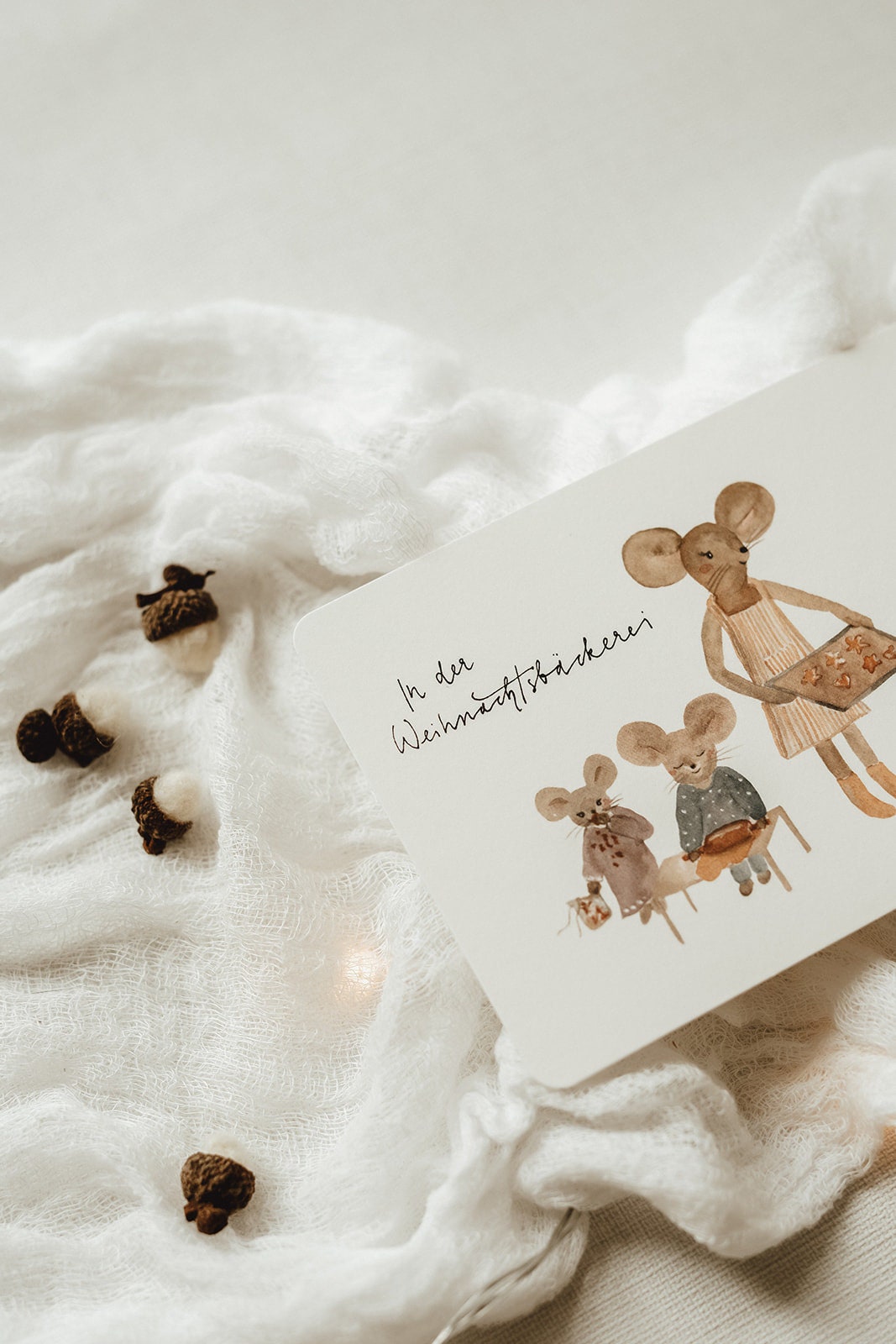 Weihnachtskarte Weihnachtsbäckerei Mäuse